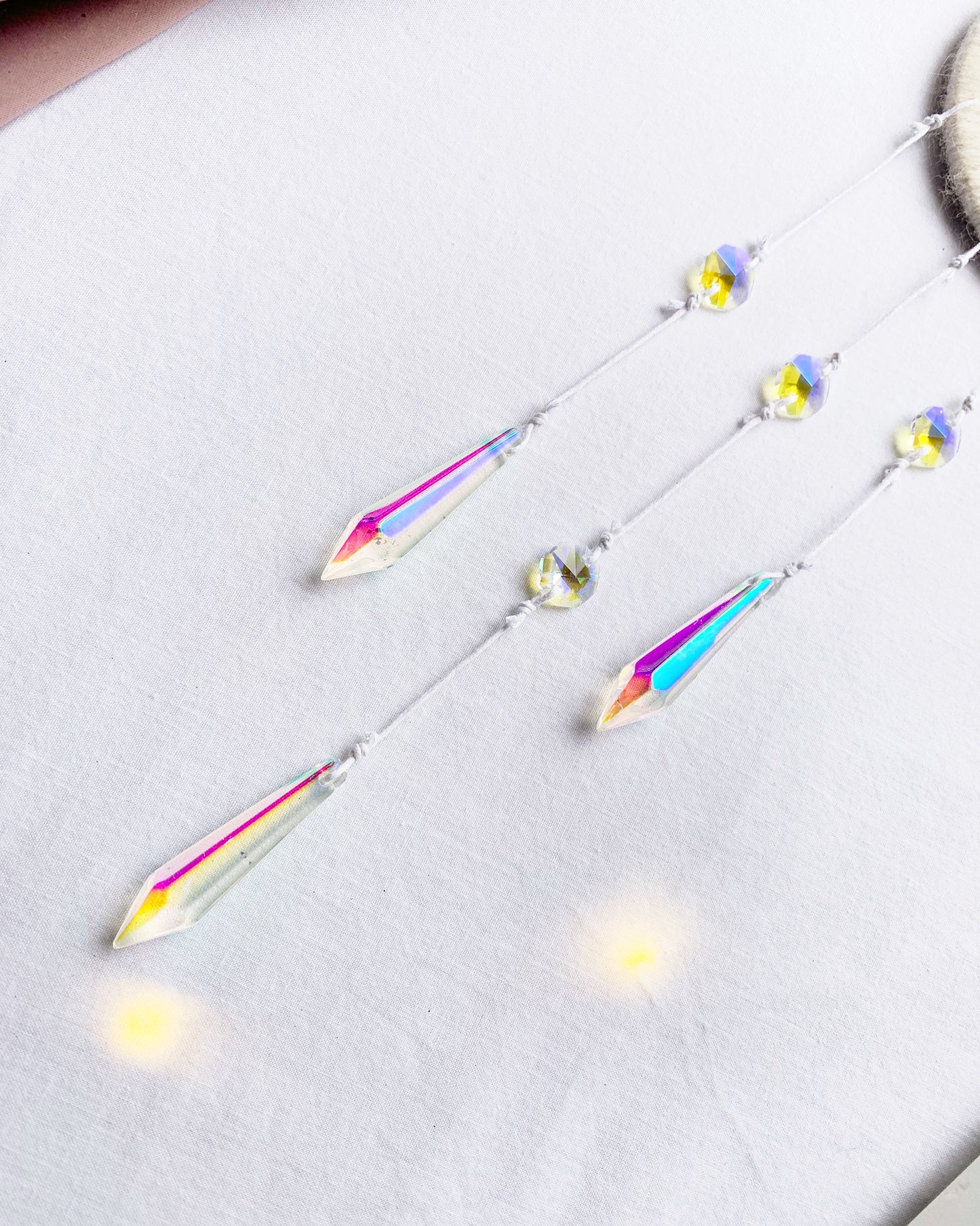 White & Pink Hanging SunCatcher