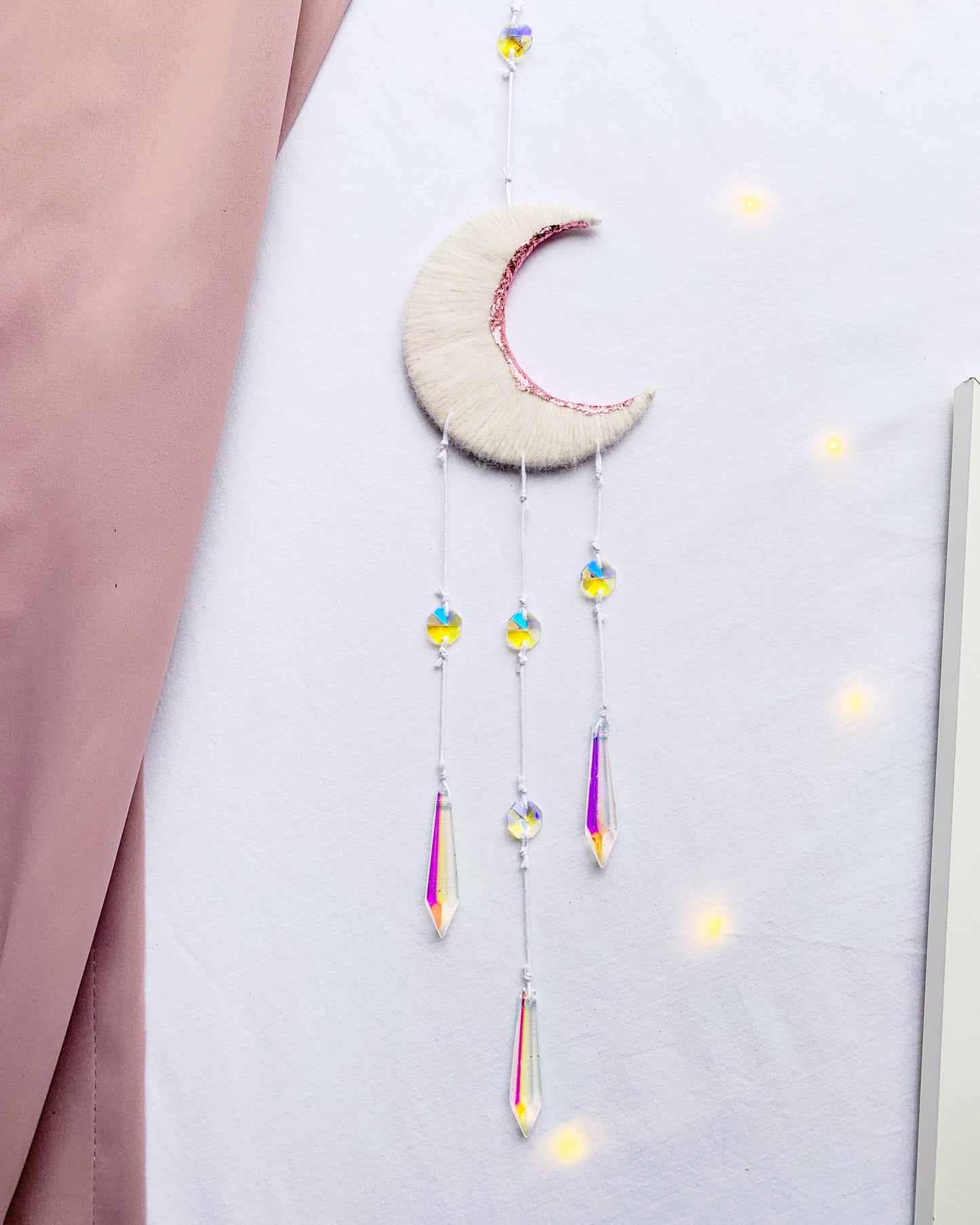 White & Pink Hanging SunCatcher