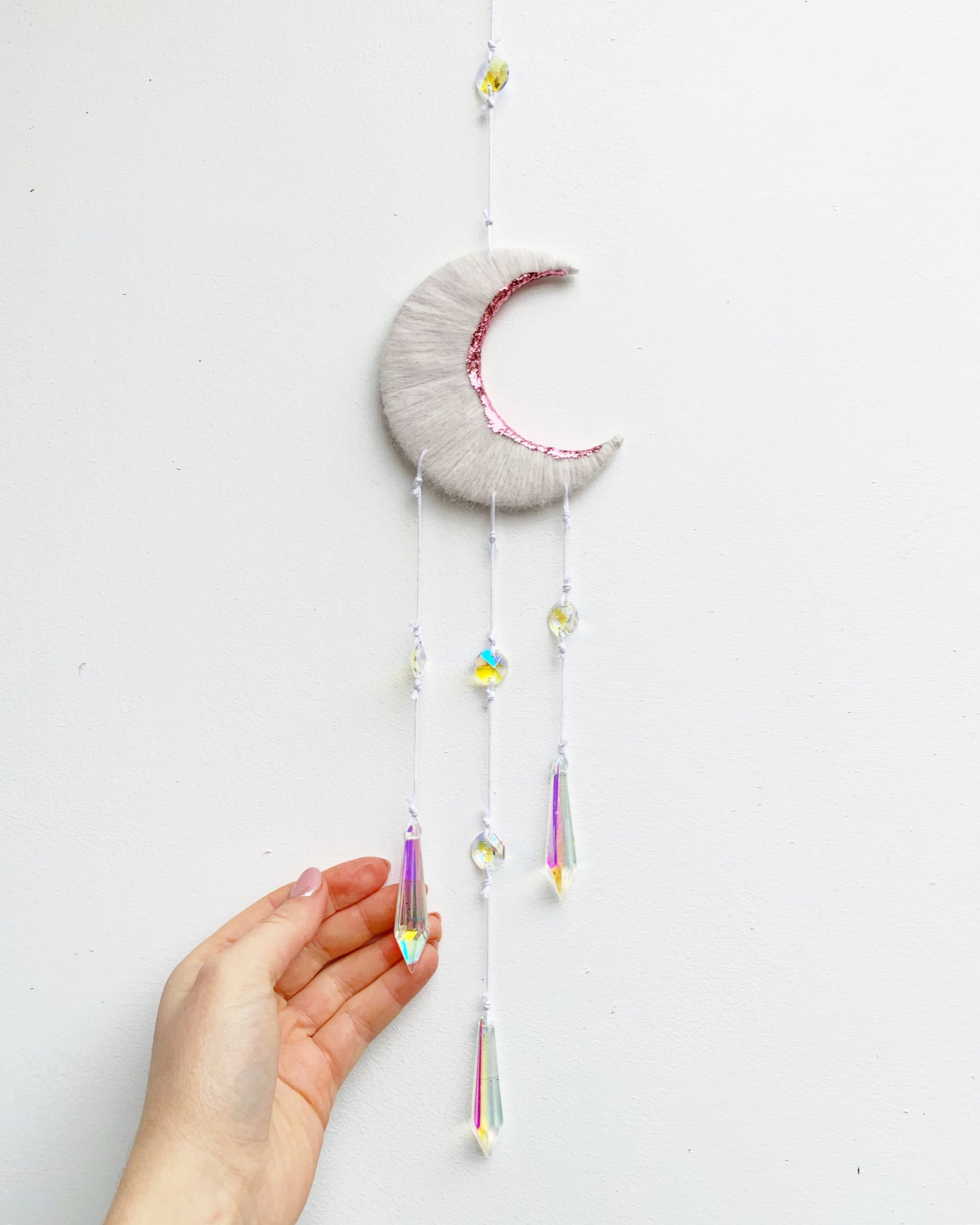 White & Pink Hanging SunCatcher