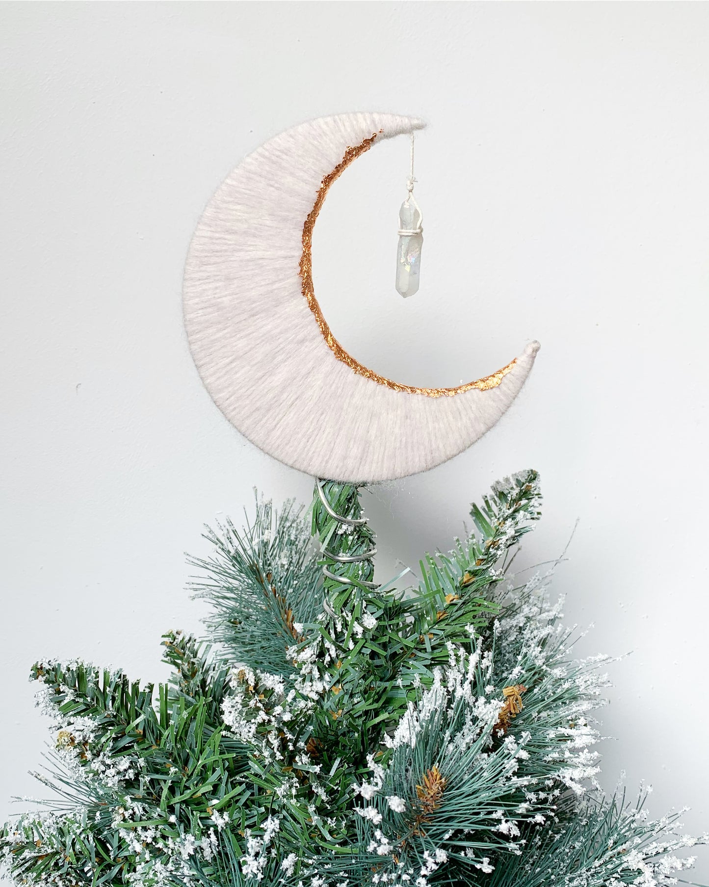 Crescent Moon Tree Topper with Copper