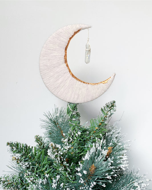 Crescent Moon Tree Topper with Copper