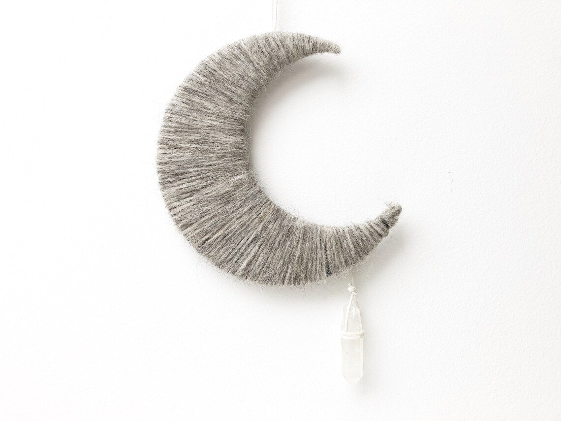 Moon Wall Hanging with Hanging Crystal