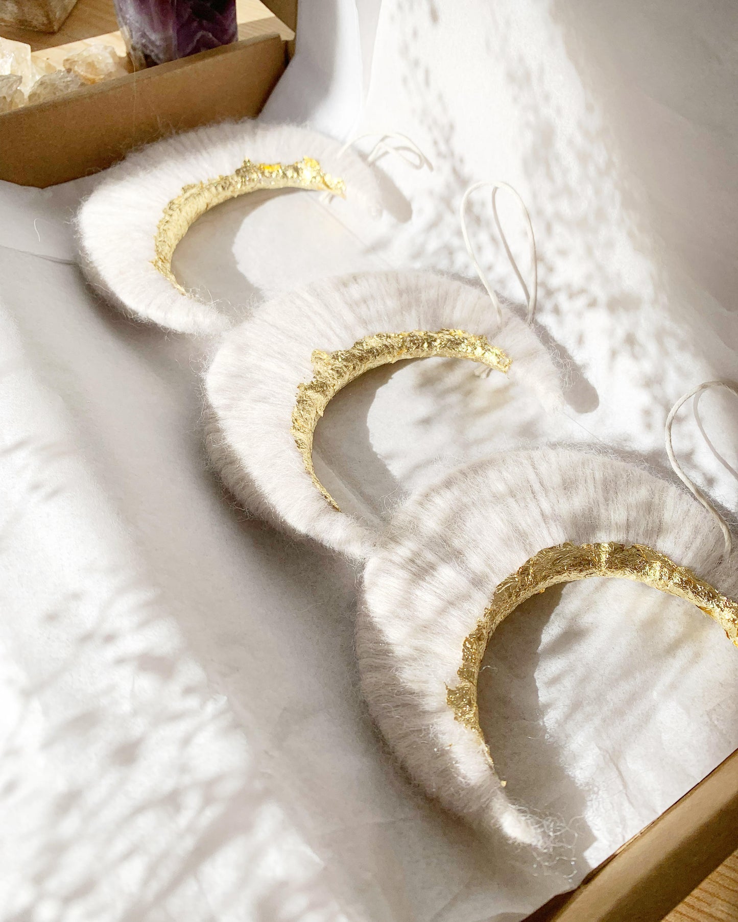 Gold Leaf Moon Christmas Tree Decoration