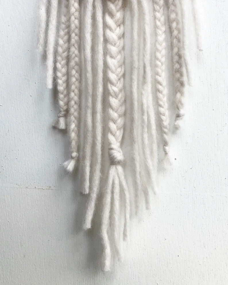 Small White Dream Catcher with Aura Quartz Crystal