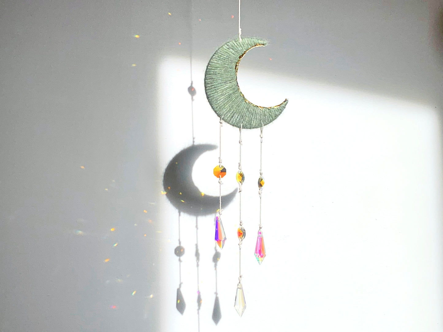 Green Suncatcher with crystals and gold