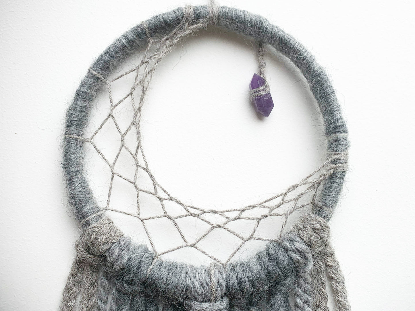 Crescent Moon Dream Catcher, Amethyst DreamCatcher