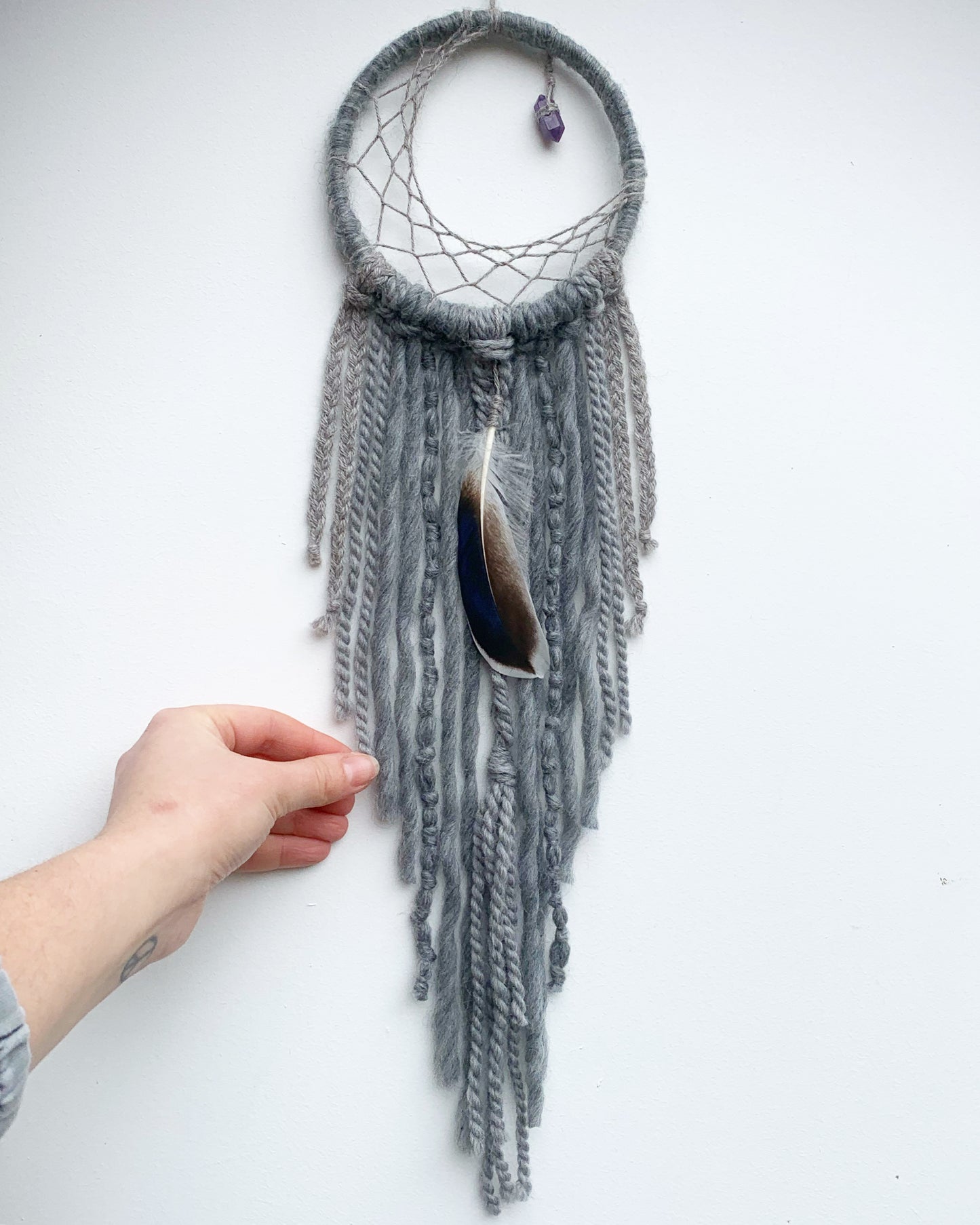 Crescent Moon Dream Catcher, Amethyst DreamCatcher