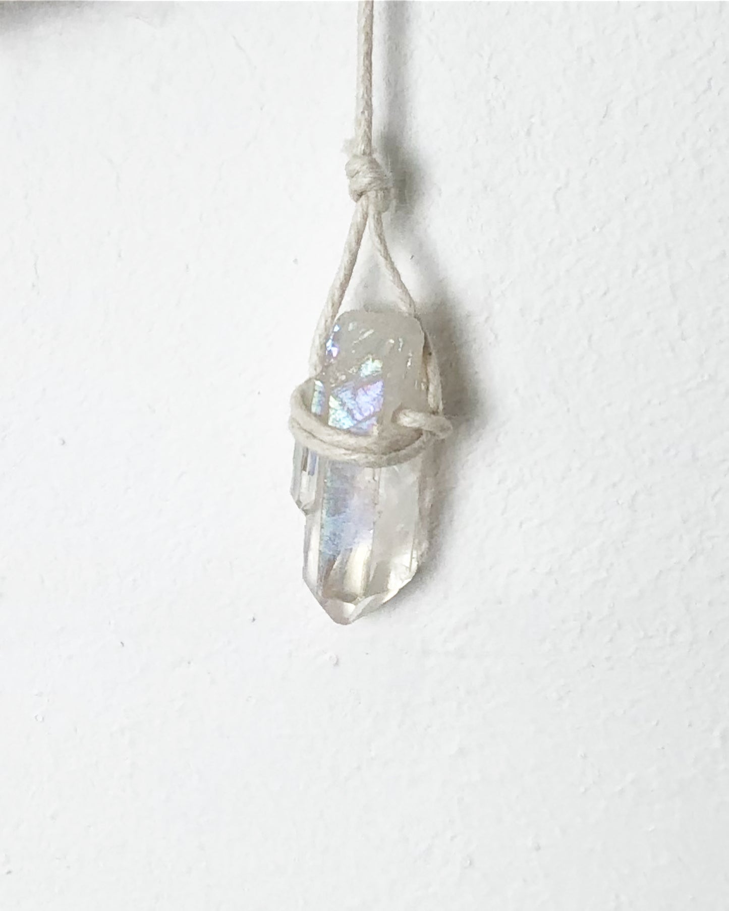 Woven Crescent Moon With Crystals