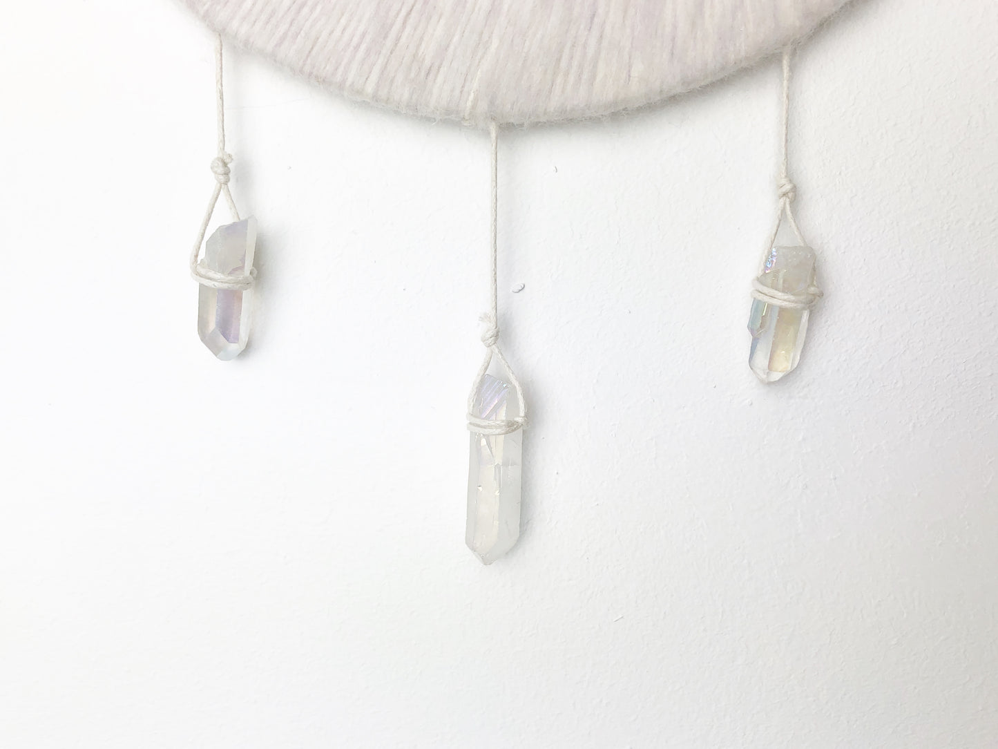 Woven Crescent Moon With Crystals