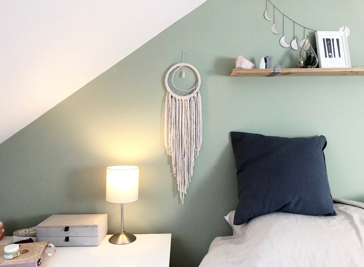 White Crystal Moon DreamCatcher