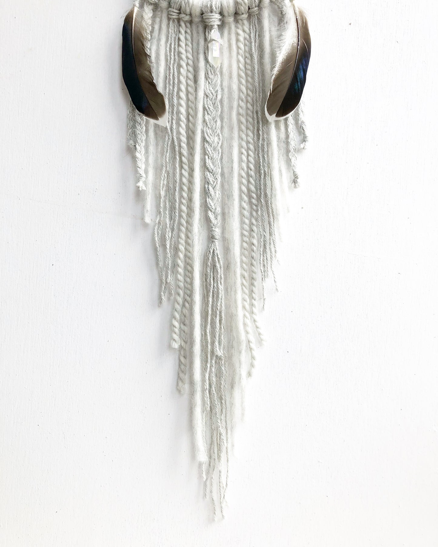 Light Grey DreamCatcher with Feathers