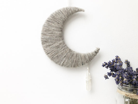 Moon Wall Hanging with Hanging Crystal